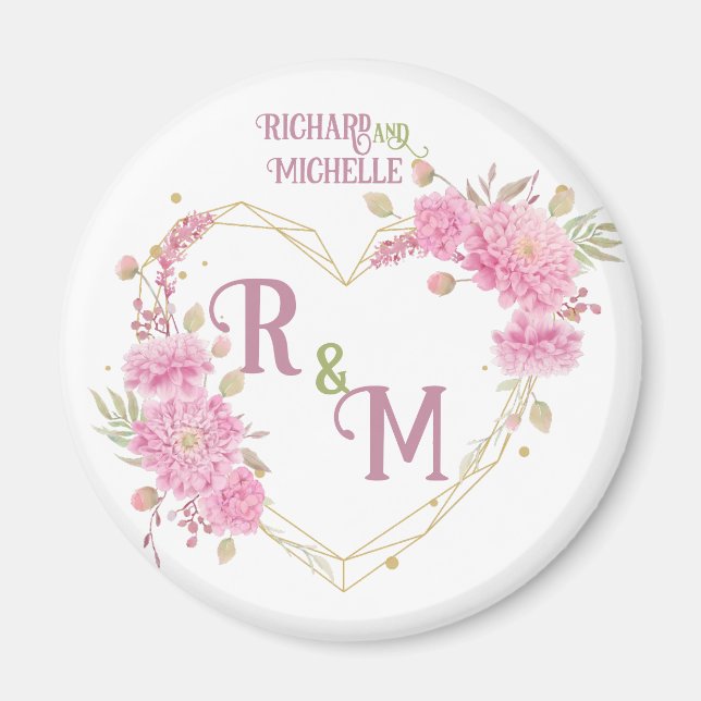 Elegant minimal Chic Initial letter monogram name Magnet (Front)