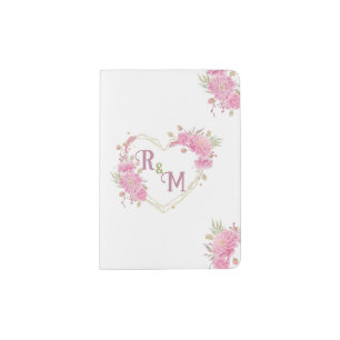 Elegant minimal Chic Initial letter monogram name Passport Holder