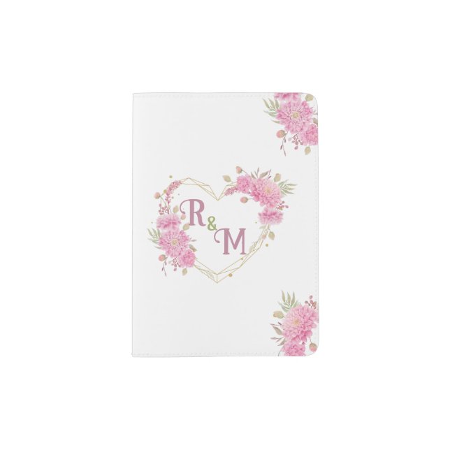 Elegant minimal Chic Initial letter monogram name Passport Holder (Front)