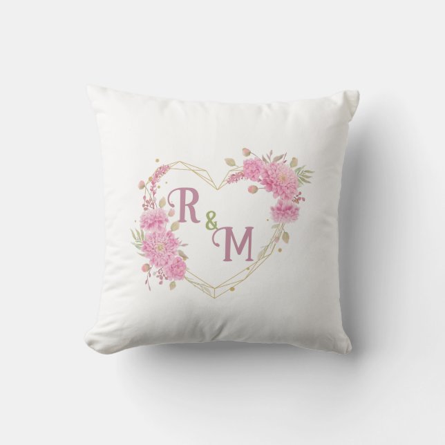 Elegant minimal Chic Initial letter monogram name Throw Pillow (Front)