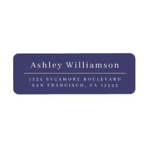 Elegant Minimal Chic Navy Blue Return Address Label
