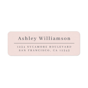 Elegant Minimal Chic Pink Return Address Label