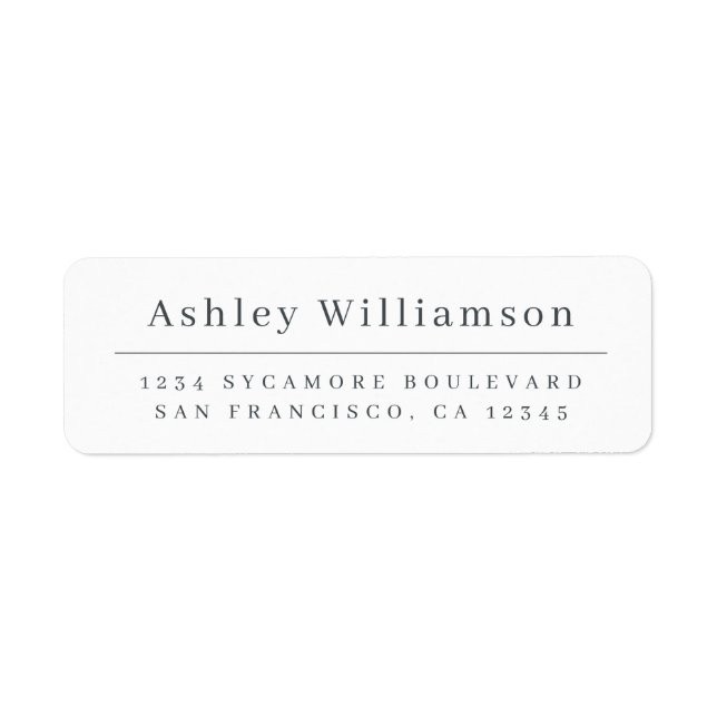 Elegant Minimal Chic Return Address Label (Front)