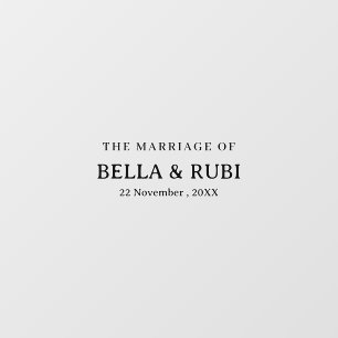 Elegant Minimal Chic Wedding Day Design Wall Decal