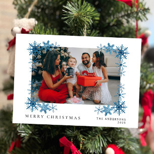 Elegant Minimal Christmas Modern Family Portrait Holiday Card