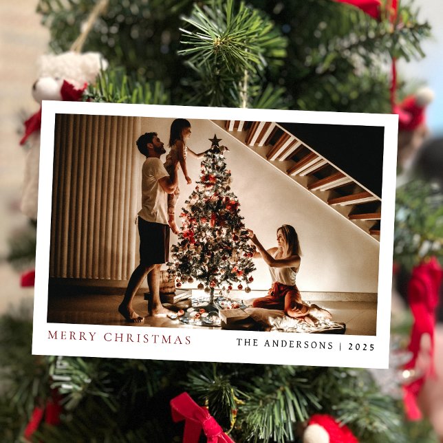 Elegant Minimal Christmas | Modern Family Portrait Holiday Card (Creator Uploaded)