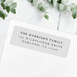 Elegant Minimal Classic Dove Gray Return Address Label<br><div class="desc">A stylish minimal return address label with classic typography in black on a clean simple minimalist dove gray background. The text can be easily customized for a personal touch. A simple,  minimalist and contemporary design to stand out from the crowd!</div>