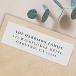 Elegant Minimal Classic Dove Gray Return Address Label<br><div class="desc">A stylish minimal return address label with classic typography in black on a clean simple minimalist dove gray background. The text can be easily customized for a personal touch. A simple,  minimalist and contemporary design to stand out from the crowd!</div>