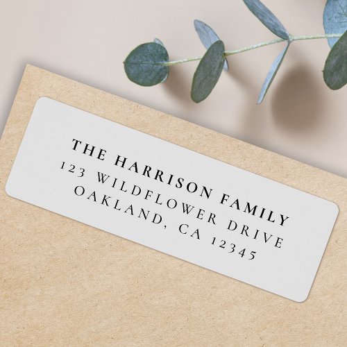Elegant Minimal Classic Dove Gray Return Address Label