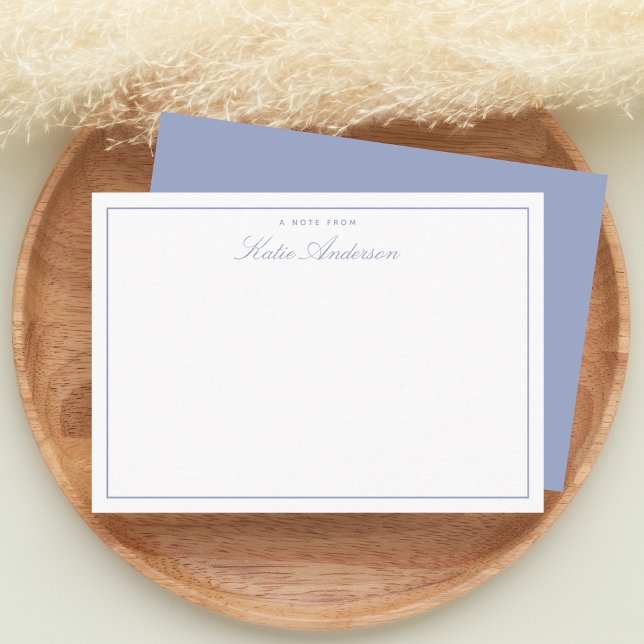 Elegant Minimal Classic Script Pastel Blue Note Card (Creator Uploaded)