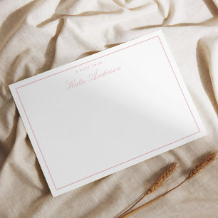 Elegant Minimal Classic Script Pastel Pink Note Card