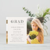 Elegant Minimal Clean Photo Graduation Party Invitation | Zazzle