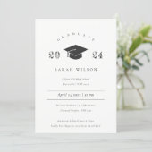 Elegant Minimal Clean Simple Graduation Party Invitation (Standing Front)