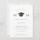 Elegant Minimal Clean Simple Graduation Party Invitation (Front)