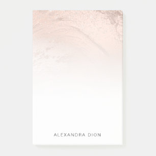 Elegant minimal copper rose gold glitter marble post-it notes