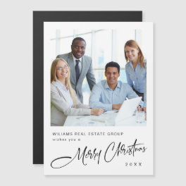 Elegant Minimal Corporate Christmas Magnetic Card