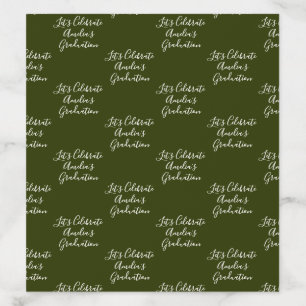 Elegant minimal Cream & sage Green Graduation Envelope Liner