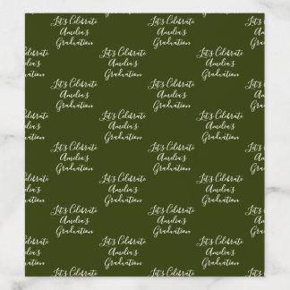 Elegant minimal Cream & sage Green Graduation Envelope Liner