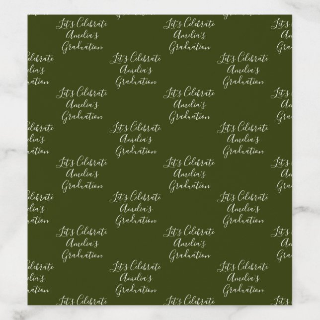 Elegant minimal Cream & sage Green Graduation Envelope Liner (Design)