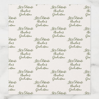 Elegant minimal Cream & sage Green Graduation Envelope Liner