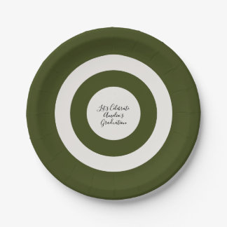 Elegant minimal Cream & sage Green Paper Plates