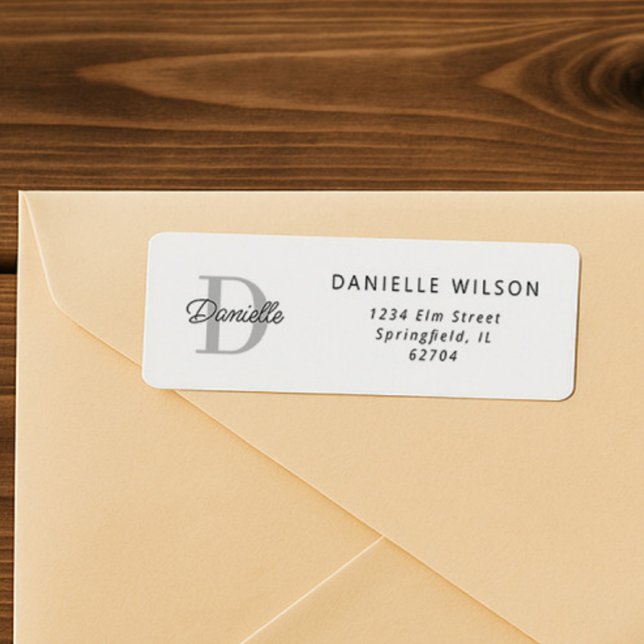 Elegant Minimal Custom Name Monogram Simple Chic Label (Creator Uploaded)