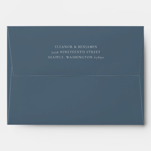 Elegant Minimal Dark Blue Matching Return Address Envelope