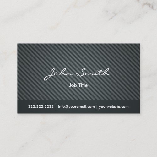 Elegant Minimal Dark Green Stripes Business Card