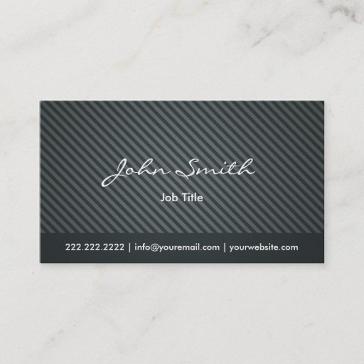 Customizable Elegant Minimal Dark Green Stripes Business Card