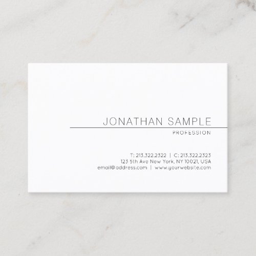 Elegant Minimal Design Professional Plain Modern Business Card