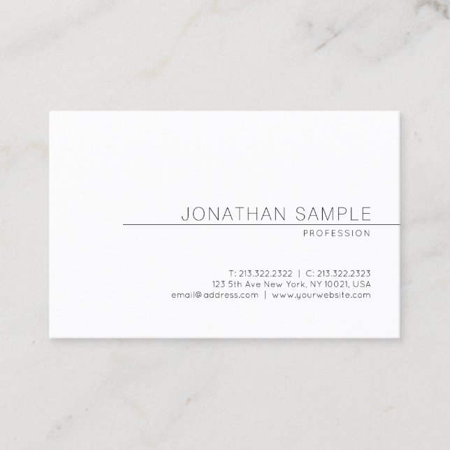 Elegant Minimal Design Professional Plain Modern Business Card (Front)