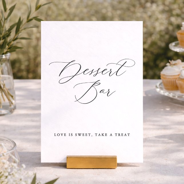 Elegant Minimal Dessert Bar Wedding Sign Invitation (Creator Uploaded)