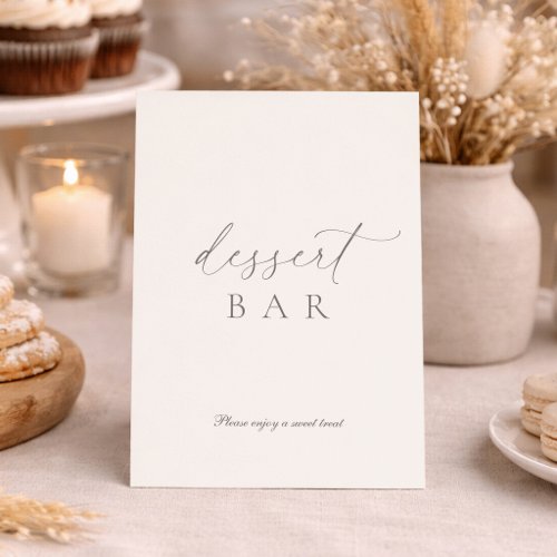 Elegant Minimal Dessert Bar Wedding Sign Invitation