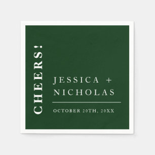 Elegant Minimal Emerald Green Modern Wedding Napkins