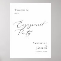 Elegant minimal Engagement Party welcome