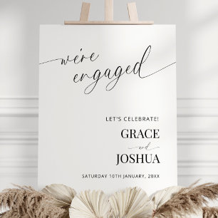 Elegant Minimal Engagement Party Welcome Sign