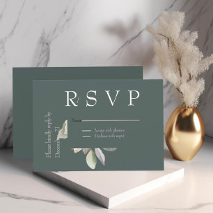 Elegant minimal eucalyptus RSVP card