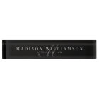 Elegant Minimal Executive Name & Monogram Black