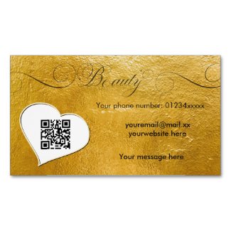 Elegant minimal faux gold Qr code beauty salon