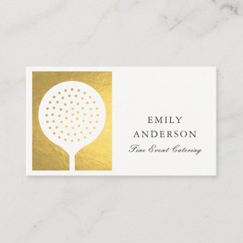 ELEGANT MINIMAL FAUX GOLD SKIMMER CHEF CATERING BUSINESS CARD