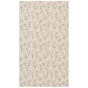 Elegant Minimal Floral Line Pattern Tablecloth