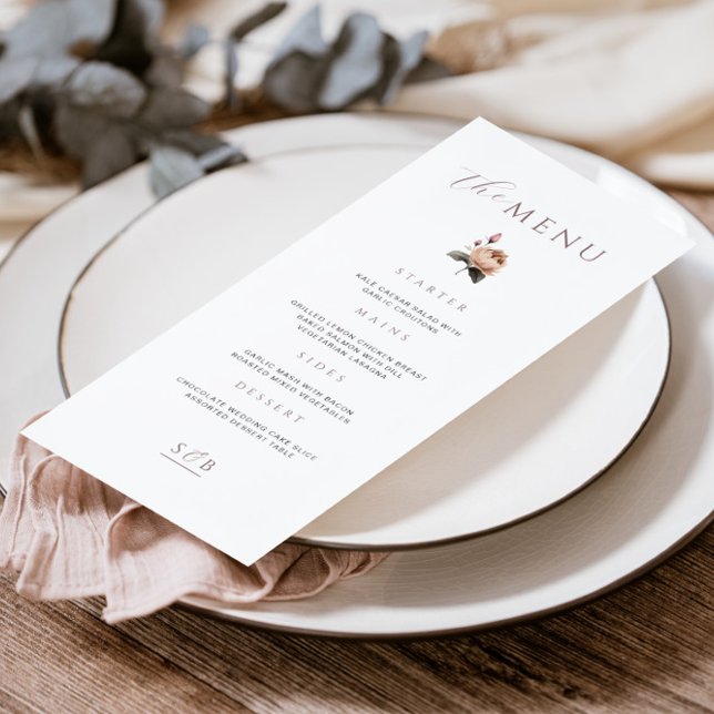 Elegant Minimal Floral Rose The Menu (Creator Uploaded)