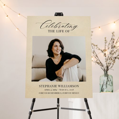 Elegant Minimal Funeral Memorial Tan Foam Boards
