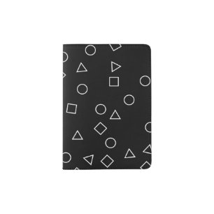 Elegant minimal geometric pattern black white passport holder