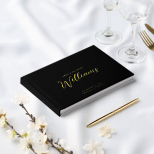 Elegant Minimal Gold Foil Wedding Foil Guest Book