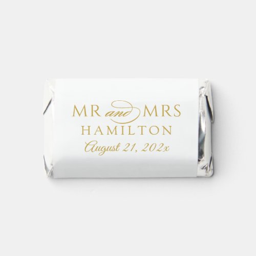 Elegant Minimal Gold Personalized Mr and Mrs Hersheys Miniatures