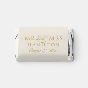 Elegant Minimal Gold Personalized Mr and Mrs Hershey's Miniatures