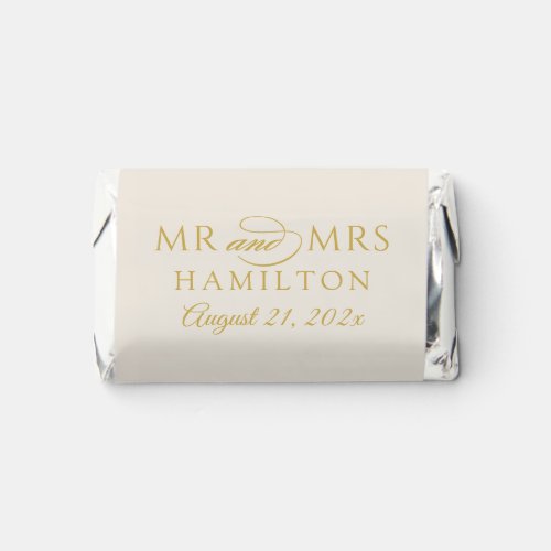 Elegant Minimal Gold Personalized Mr and Mrs Hersheys Miniatures