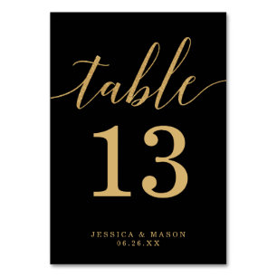 Elegant Minimal Gold Table Numbers