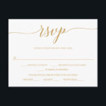 Elegant Minimal Gold Wedding RSVP Postcard<br><div class="desc">Easily customize this beautiful wedding RSVP Postcard with your wedding information. Your guests can make their selections and quickly drop this in the mail! See the entire collection for more matching items!</div>